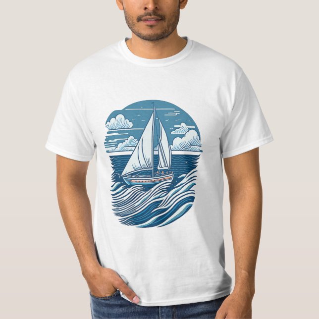 vintaje design boat T-Shirt (Front)