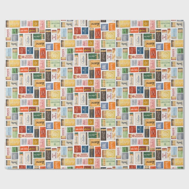 Vintange Dallas Matchbook Wrapping Paper (Flat)
