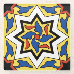 Vintate Catalina Island Tile Design Glass Coaster