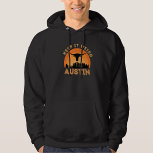 Vintge Austin Texas Keep It Weird Longhorn Sunset Hoodie