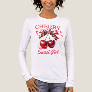 Vintsge Cherry and pink bow women's Tri-Blend Shirt