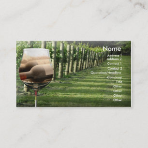 Vinyard with Wine With Glasses Business Card