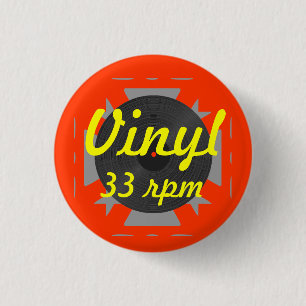 Vinyl 33 rpm 3 cm round badge