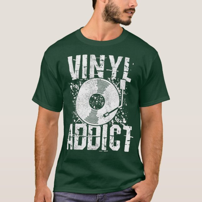 Vinyl Addict  - Retro Music DJ Old School Shirt (Front)