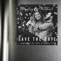 Vinyl Album Cover B&W Photo Magnet Save the Date