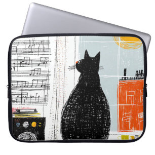 Vinyl Black Cat High Rise Live Set Laptop Sleeve