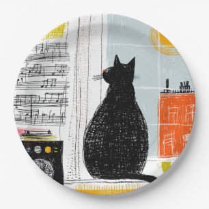 Vinyl Black Cat High Rise Live Set Paper Plate