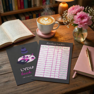 Vinyl & Books Personalised Reading Tracker Card