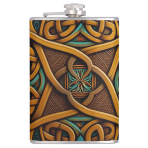 Vinyl Celtic Enveloped Canteen - Design # Hip Flask