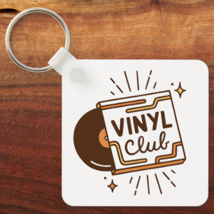Vinyl club analog music aesthetic key ring