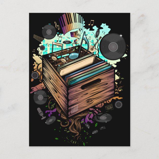 Vinyl Crate Music Postcard (Front)