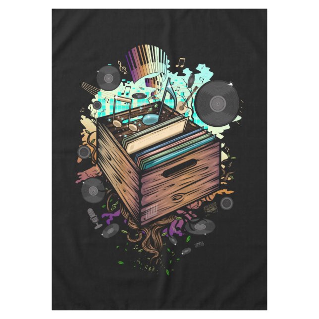 Vinyl Crate Music Tablecloth (Front)