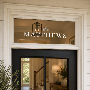 Vinyl Decal   Custom Family Name Front Door Cling