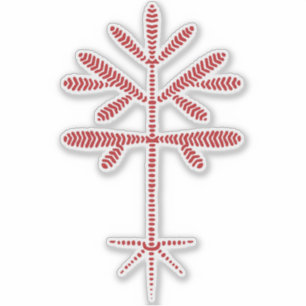 Vinyl Decal with a Red Sapling