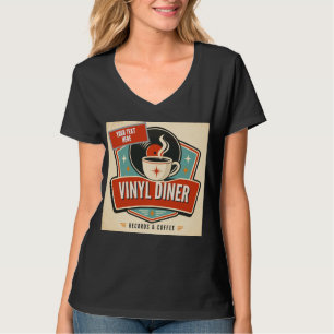 Vinyl Diner, Records & Coffee – Retro Music T-Shirt