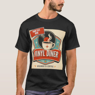 Vinyl Diner Records & Coffee – Retro Music T-Shirt