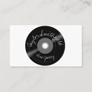 Vinyl disc jockey DJ music business card