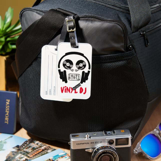 Vinyl DJ Double-sided Luggage Tag (Front & Back)