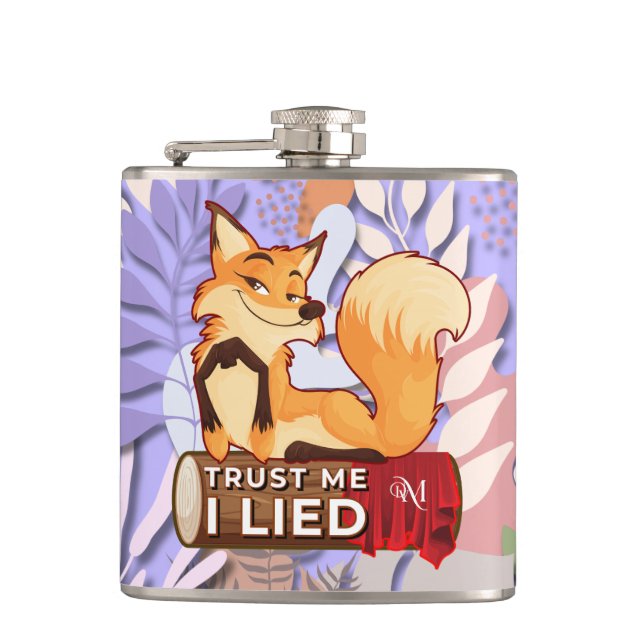 Vinyl Flask 6oz : Trust Me (light purple) (Front)