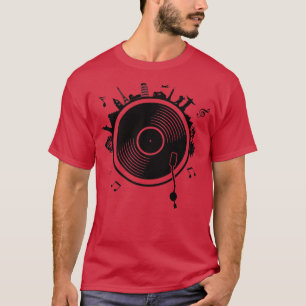 Vinyl Globe Music DJ Turntable Vintage  T-Shirt