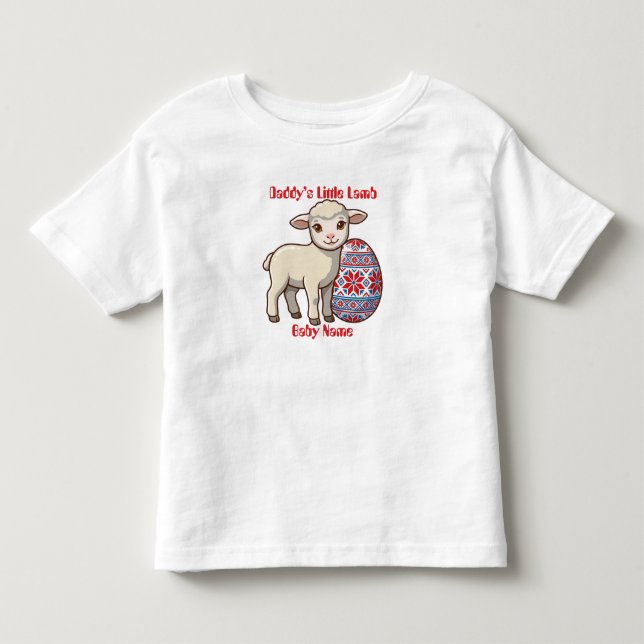 Vinyl Glossy Easter Lamb Kids Tee - Editable Text (Front)