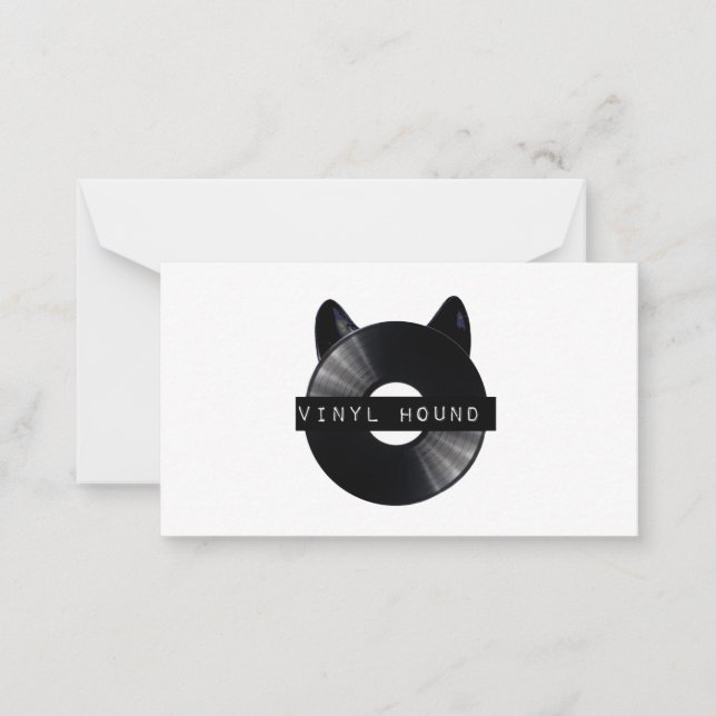 Vinyl Hound 3.5" x 2" Flat Note Card (Front)