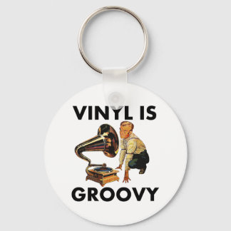 Vinyl Is Groovy Record Collector Humour Funny Pun Key Ring