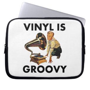 Vinyl Is Groovy Record Collector Humour Funny Pun Laptop Sleeve