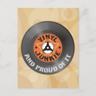 Vinyl Junkie - And Proud of It Postcard