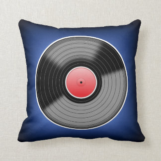 Vinyl Junkie Blue Fade Square Throw Pillow