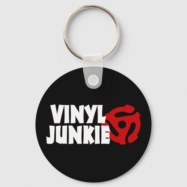 Vinyl Junkie Key Ring (Front)