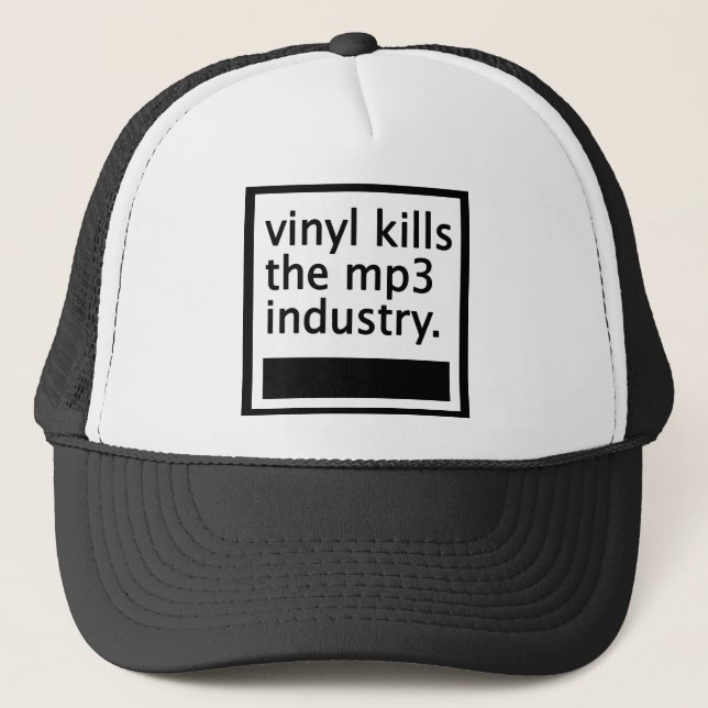 vinyl kills the mp3 industry - vintage trucker hat (Front)