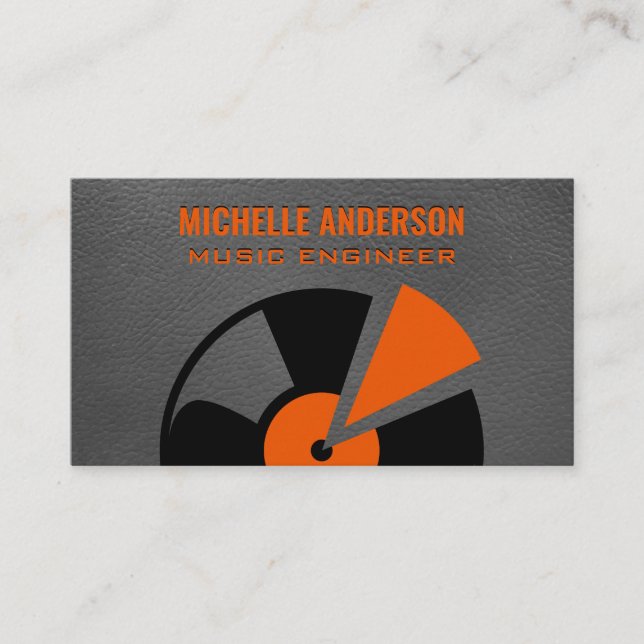 Vinyl | Leather Background Business Card (Front)