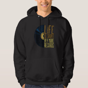 Vinyl Life Is Short Buy More Records Retro Vintage Hoodie