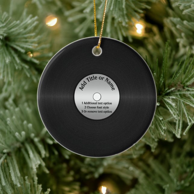 Vinyl LP Record Background Ceramic Tree Decoration (Tree)