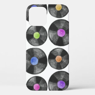 Vinyl LP Records Retro Illustration iPhone 12 Case