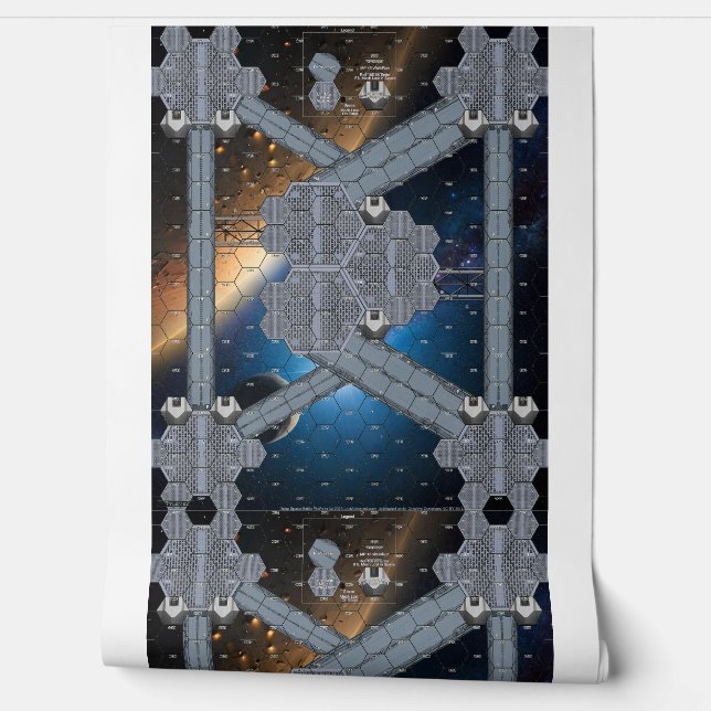 Vinyl Modular Space Station Map for Battletech Wallpaper (Unrolling)