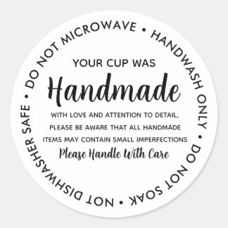 Vinyl Mugs Tumbler Cup Drinkware Care Instruction Classic Round Sticker