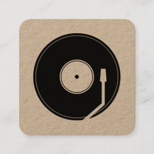 Vinyl play cover black square business card
