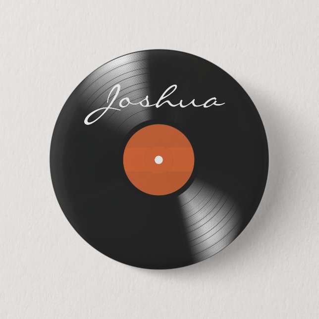 Vinyl Record 6 Cm Round Badge (Front)