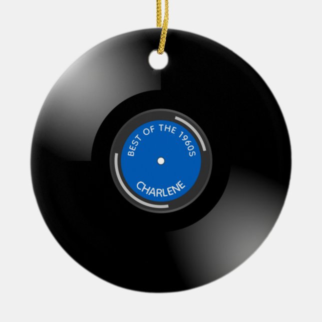 Vinyl Record Album Design Ceramic Ornament (Front)