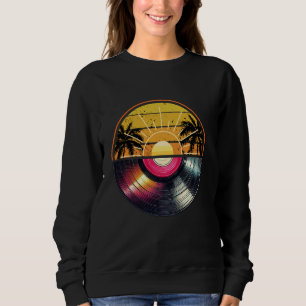 Vinyl Record Art, Disc Jockey retro sunset, Vinyl Sweatshirt
