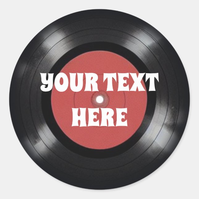 vinyl record classic round sticker (Front)
