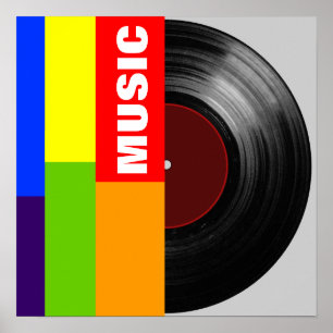 vinyl-record colour bars poster