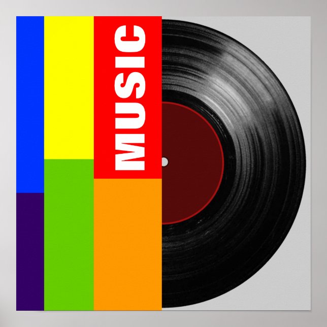 vinyl-record colour bars poster (Front)