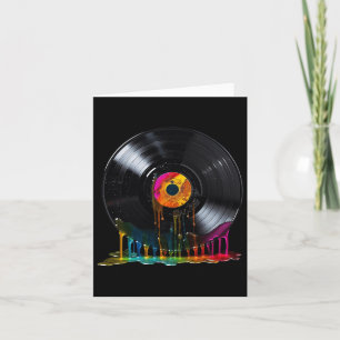 Vinyl Record Colourful Retro Vintage Vinyl Record Card
