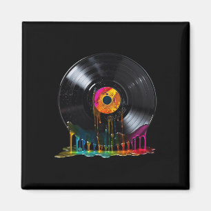Vinyl Record Colourful Retro Vintage Vinyl Record  Magnet
