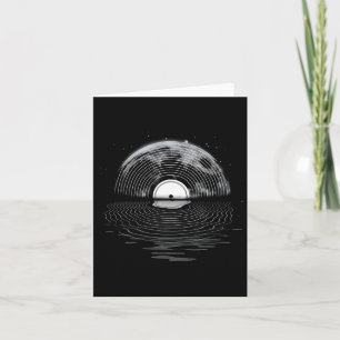 Vinyl Record Full Moon Retro Vintage Vinyl Record Card