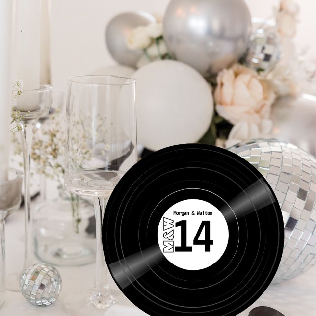 Vinyl Record Monogram Photo Table Number  - White (Creator Uploaded)