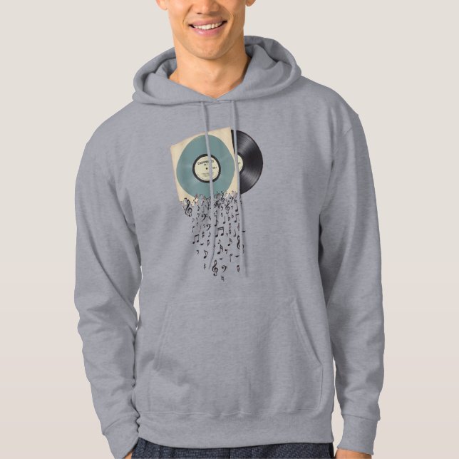 Vinyl Record Music Notes Hoodie (Front)
